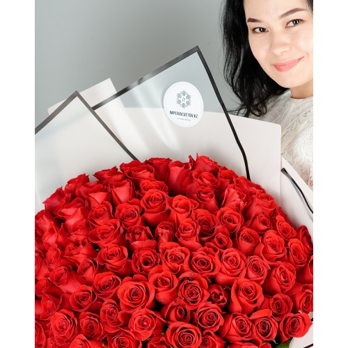 Купить на заказ Букет из 101 красной розы с доставкой в Кентау