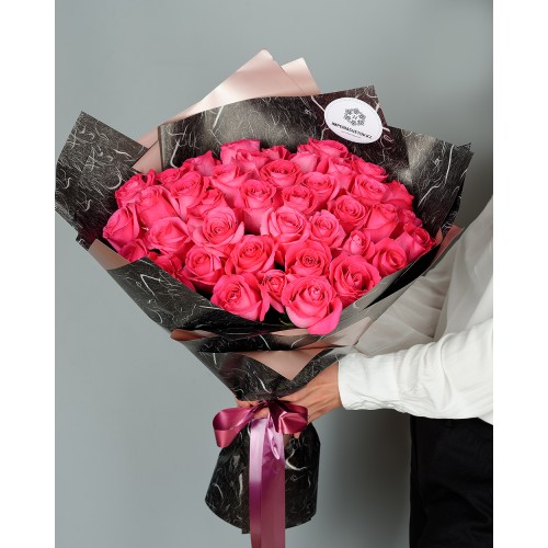 Купить на заказ Букет из 51 розовых роз с доставкой в Кентау