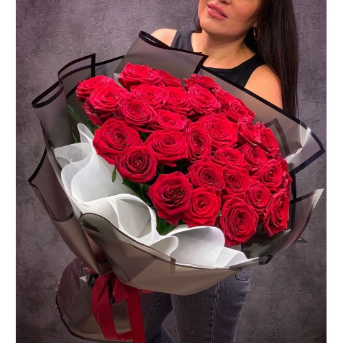 Купить на заказ Букет из 35 красных роз с доставкой в Кентау