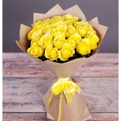 Купить на заказ Букет из 11 желтых роз с доставкой в Кентау