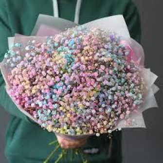 Букет из цветной гипсофилы